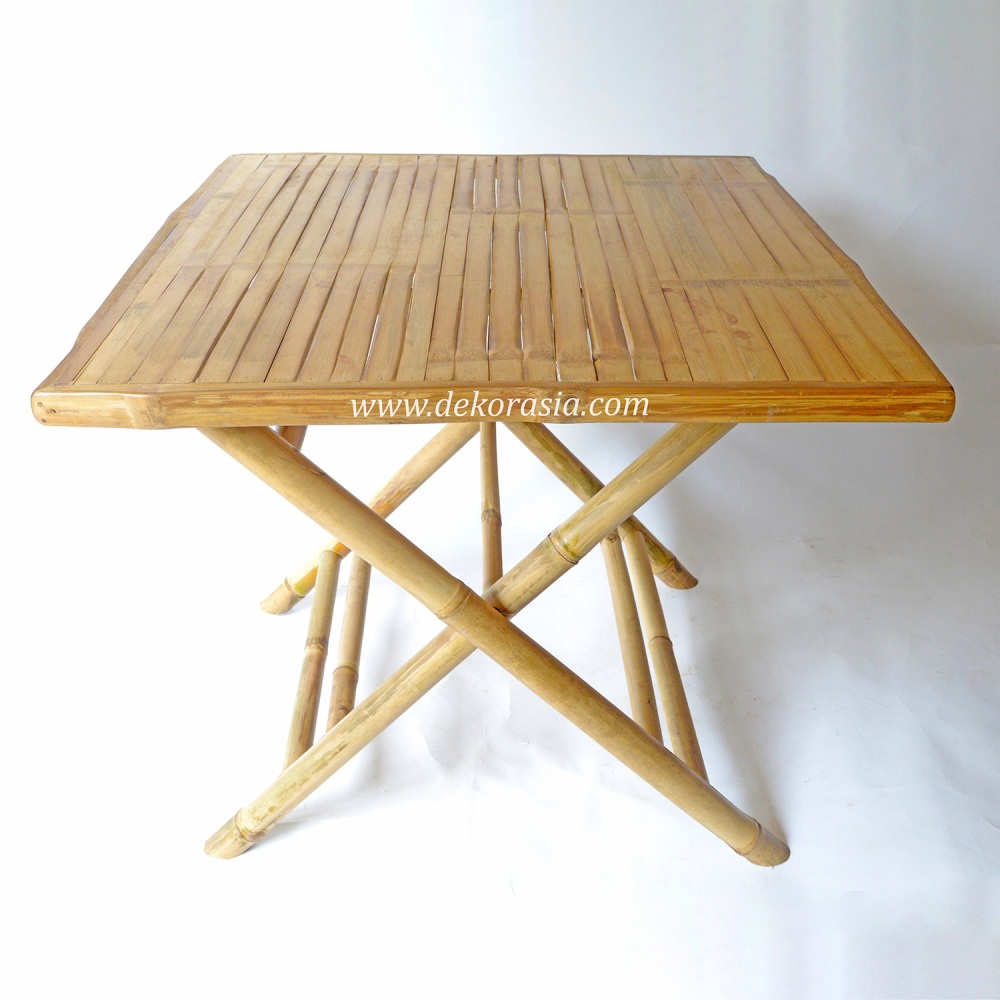 Square Bamboo Table Crossed Legs, Bamboo Knockdown - Bamboo Furniture - Image 2